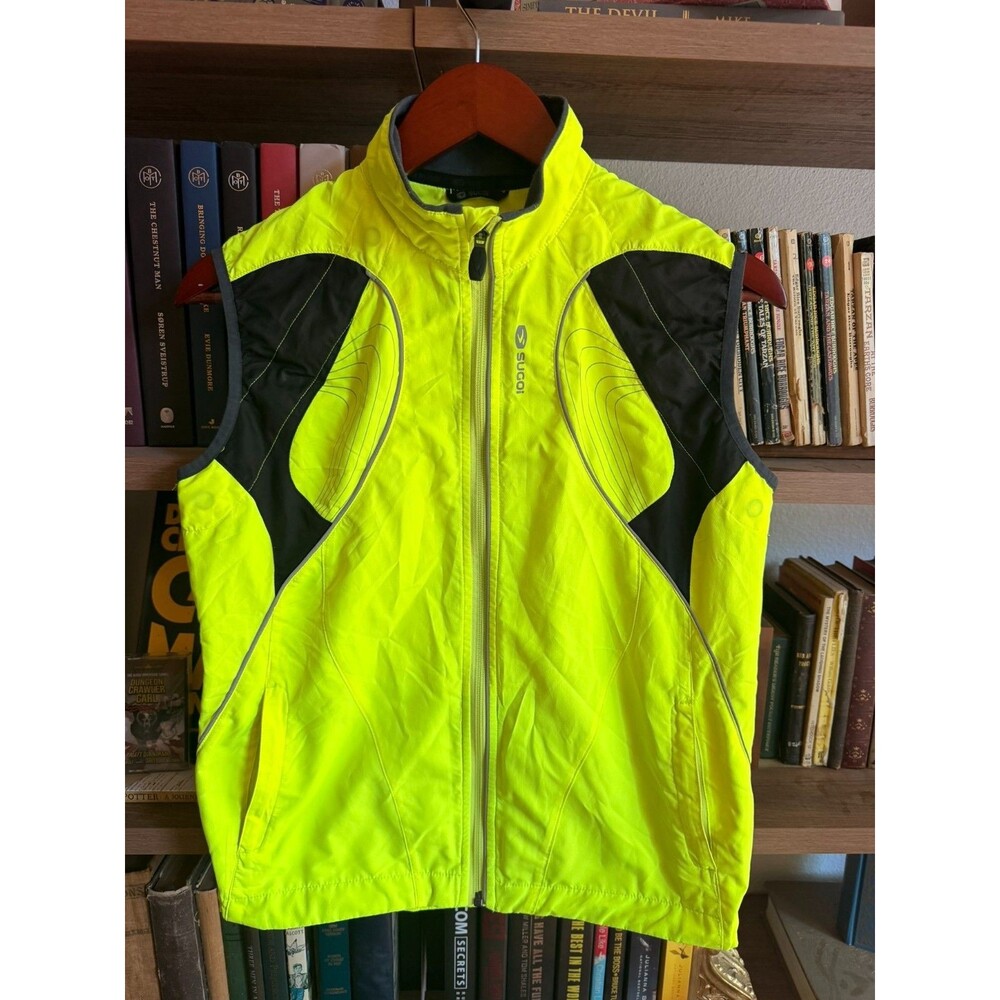 Sugoi Versa Cycling Vest Womens Small High Vis Yellow Reflective Running Bike